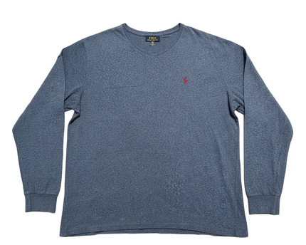 Polo Ralph Lauren Heather Blue Long Sleeve V-Neck T-Shirt
