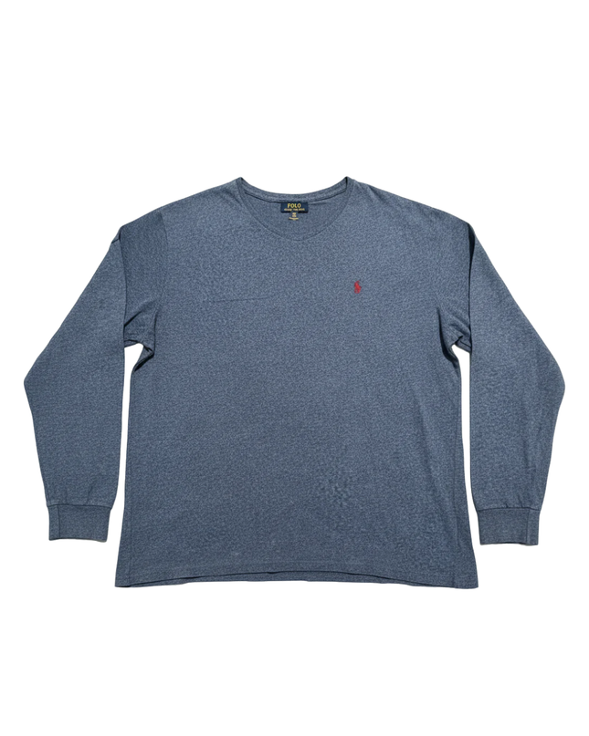 Polo Ralph Lauren Heather Blue Long Sleeve V-Neck T-Shirt