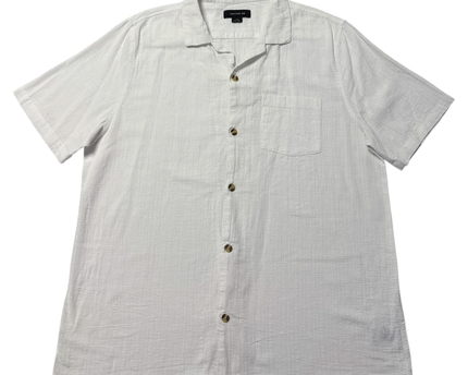 Cotton On White Textured Camp Collar Shirt