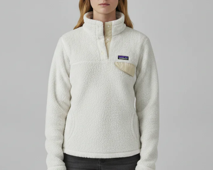 Patagonia White Los Gatos High-Pile Quarter-Zip Fleece Pullover
