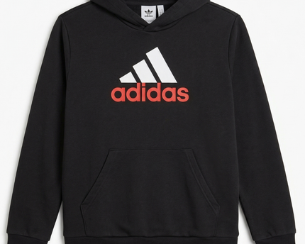 Adidas Black Graphic Logo Hoodie