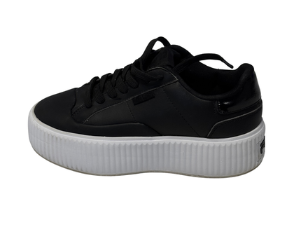 Fila Black Women's Leather Platform Sneakers