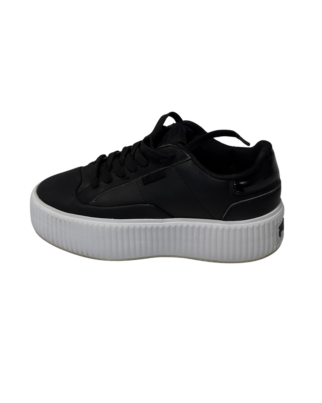 Fila Black Women's Leather Platform Sneakers