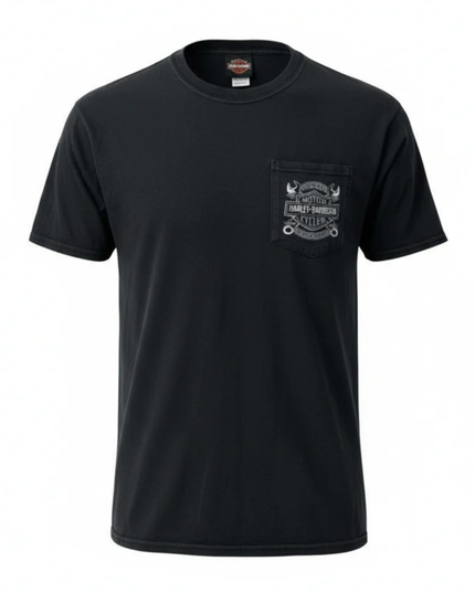 Harley-Davidson Black Banff Canada Eagle Pocket Graphic Tee