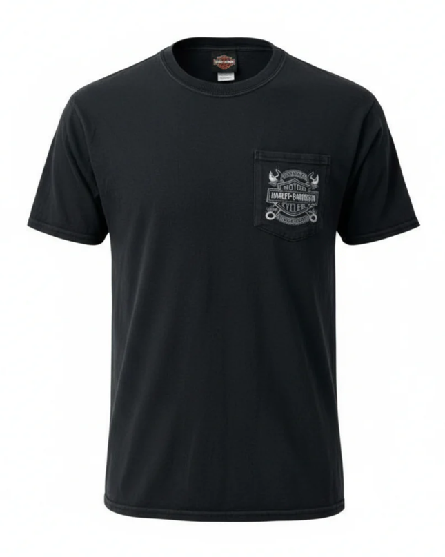 Harley-Davidson Black Banff Canada Eagle Pocket Graphic Tee