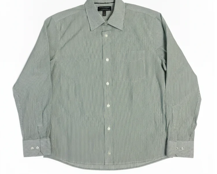 Banana Republic Green Striped Tailored Fit Shirt