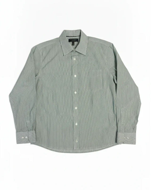 Banana Republic Green Striped Tailored Fit Shirt