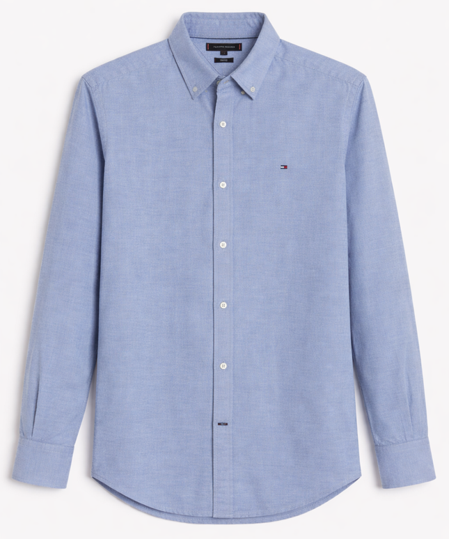 Tommy Hilfiger Blue Slim Fit Stretch Button-Down Shirt