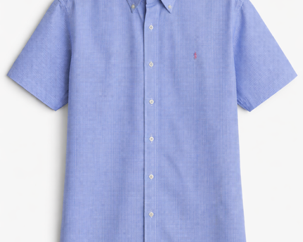 Polo Ralph Lauren Blue Checkered Short Sleeve Custom Fit Shirt
