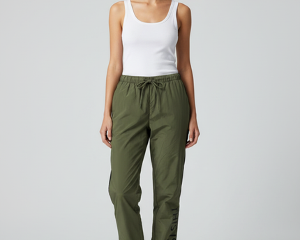 Noisy May Green Graphic Print Track Pants