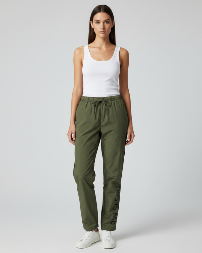 Noisy May Green Graphic Print Track Pants