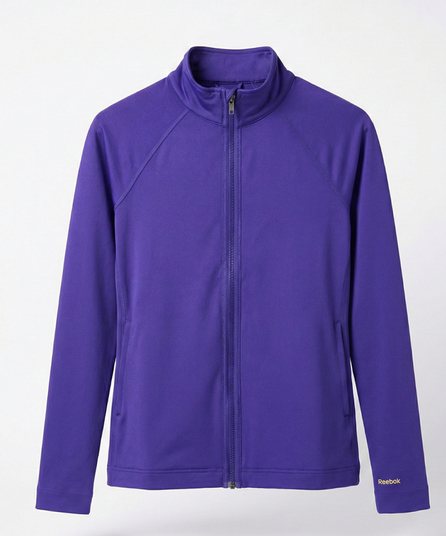 Reebok Purple Full-Zip PlayDry Performance Sports Jacket