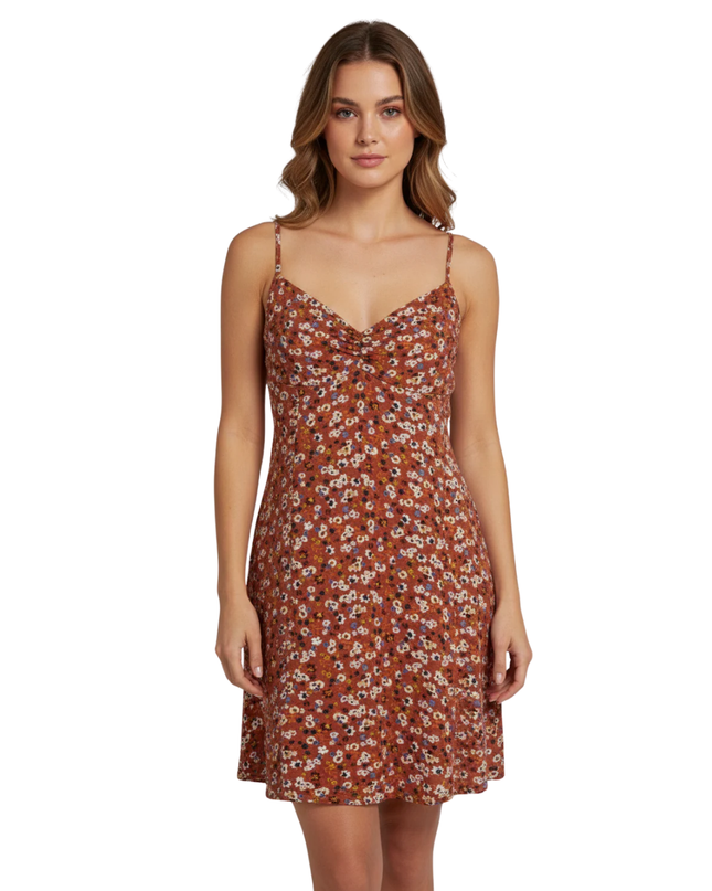 Aeropostale Terracotta Floral Cami Mini Dress