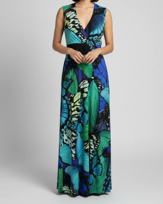 Monsoon Multicolor Butterfly Print Maxi Dress