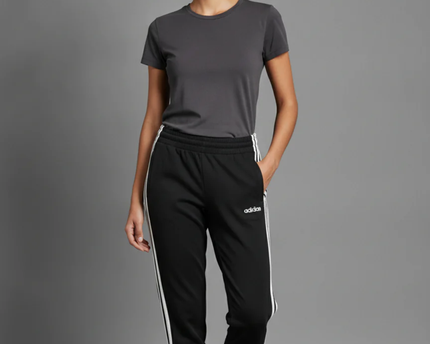Adidas Black 3-Stripe Cuffed Joggers