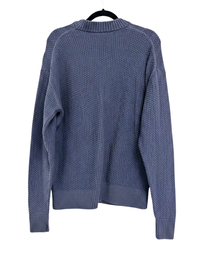Abercrombie & Fitch Grey Oversized V-Neck Waffle Knit Sweater