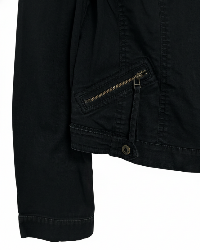 Guess Black Asymmetrical Zip Utility Moto Jacket