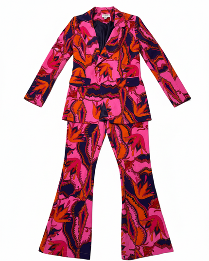 Never Fully Dressed Pink Paisley Print Tailored Suit Set