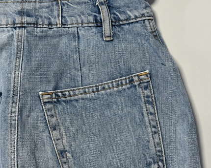 H&M Divided Blue Denim Paperbag Mini Skirt