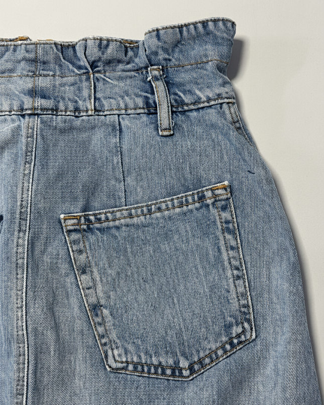 H&M Divided Blue Denim Paperbag Mini Skirt