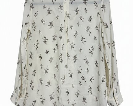 Mango Cream Floral Print V-Neck Viscose Blouse