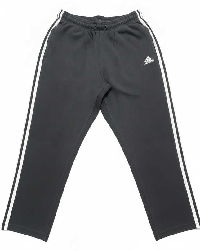 Adidas Black Classic 3-Stripe Fleece Track Pants