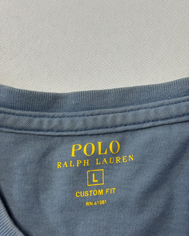 Ralph Lauren Blue Custom Fit Crewneck T-Shirt