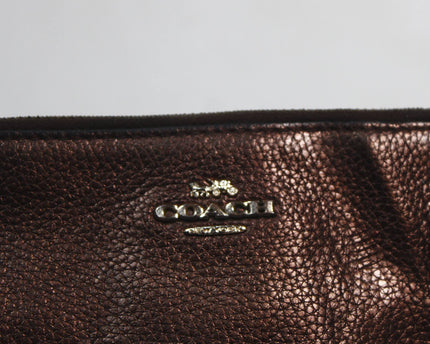 Coach Bronze Metallic Pebbled Leather Wristlet