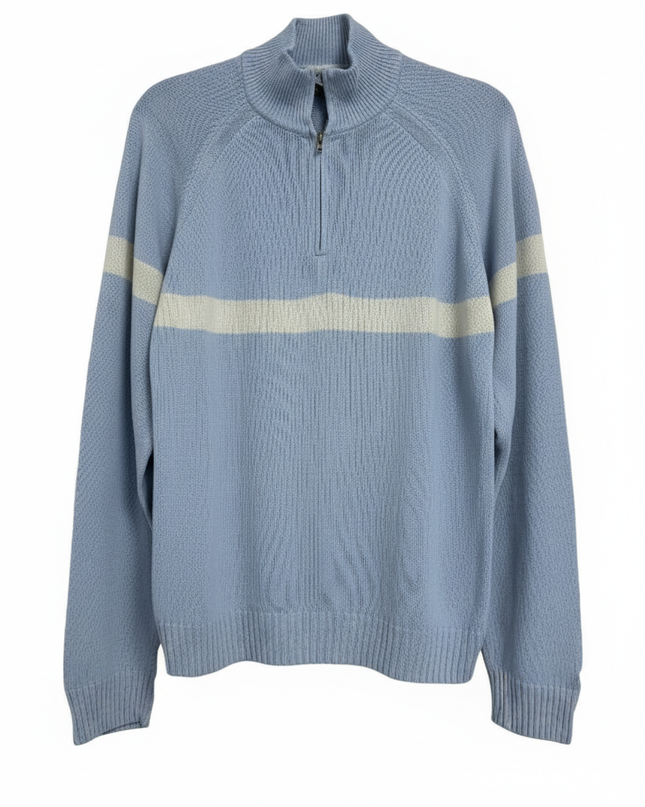 Tommy Hilfiger Light Blue Quarter-Zip Knit Sweater