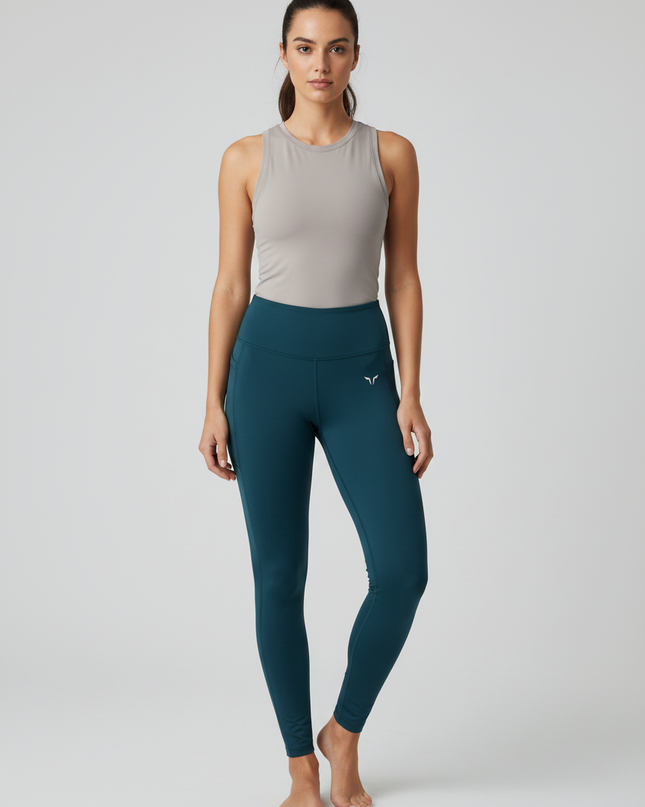 SQUATWOLF Teal High-Waisted Performance Leggings with Pockets