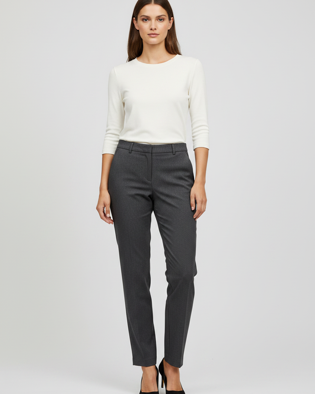 H&M Dark Grey Slim Fit Tapered Trousers