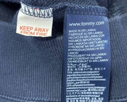 Tommy Hilfiger Navy Blue Logo Tape Crewneck Sweatshirt