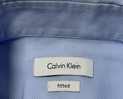 Calvin Klein Light Blue Fitted Cotton Dress Shirt