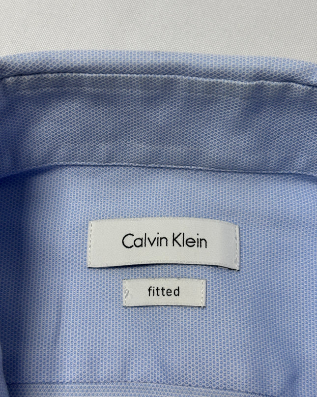 Calvin Klein Light Blue Fitted Cotton Dress Shirt