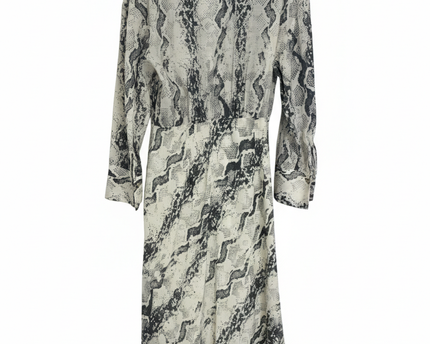 MNG Snakeskin Print Wrap Midi Dress