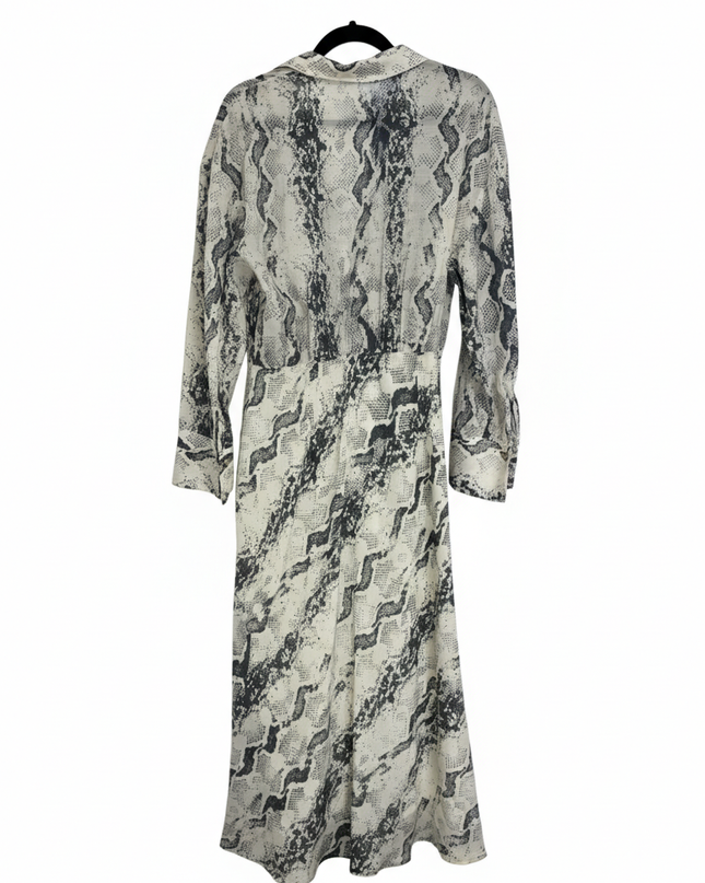 MNG Snakeskin Print Wrap Midi Dress