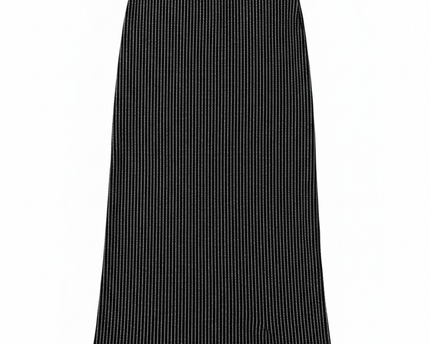 H&M Black Metallic Striped Ribbed Midi Skirt