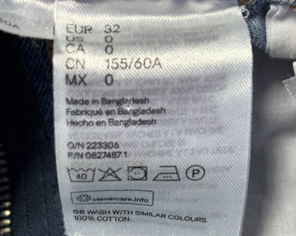 H&M Divided Blue Denim Paperbag Mini Skirt