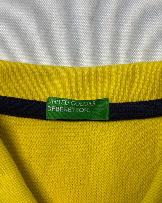 United Colors of Benetton Yellow Embroidered Logo Polo Shirt
