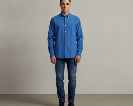Ralph Lauren Golf Blue Long Sleeve Button-Down Shirt