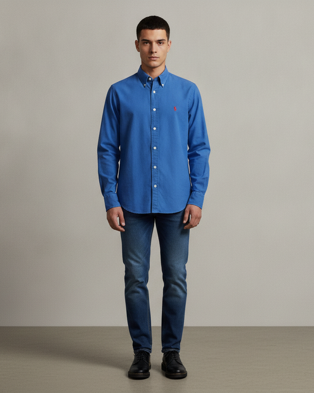 Ralph Lauren Golf Blue Long Sleeve Button-Down Shirt