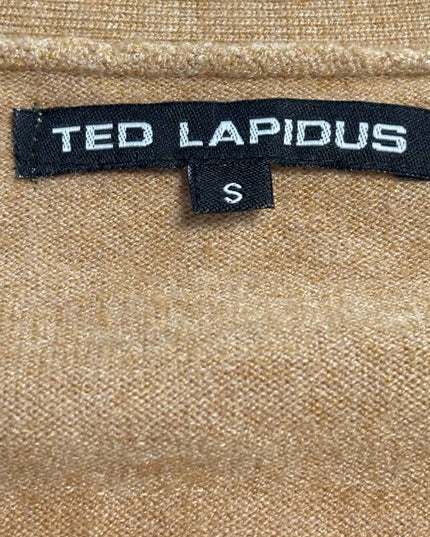 Ted Lapidus Tan Cashmere Silk Blend V-Neck Cardigan