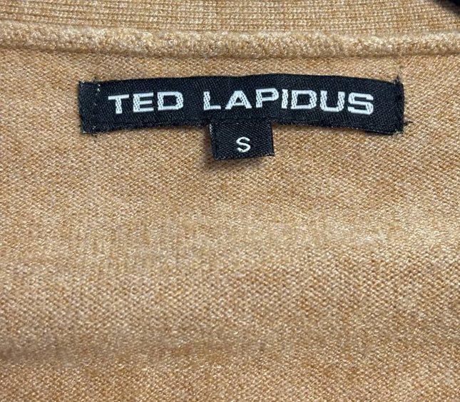 Ted Lapidus Tan Cashmere Silk Blend V-Neck Cardigan