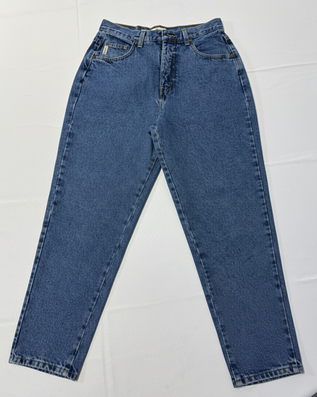 Nevada Blue High-Waisted Tapered Mom Jeans