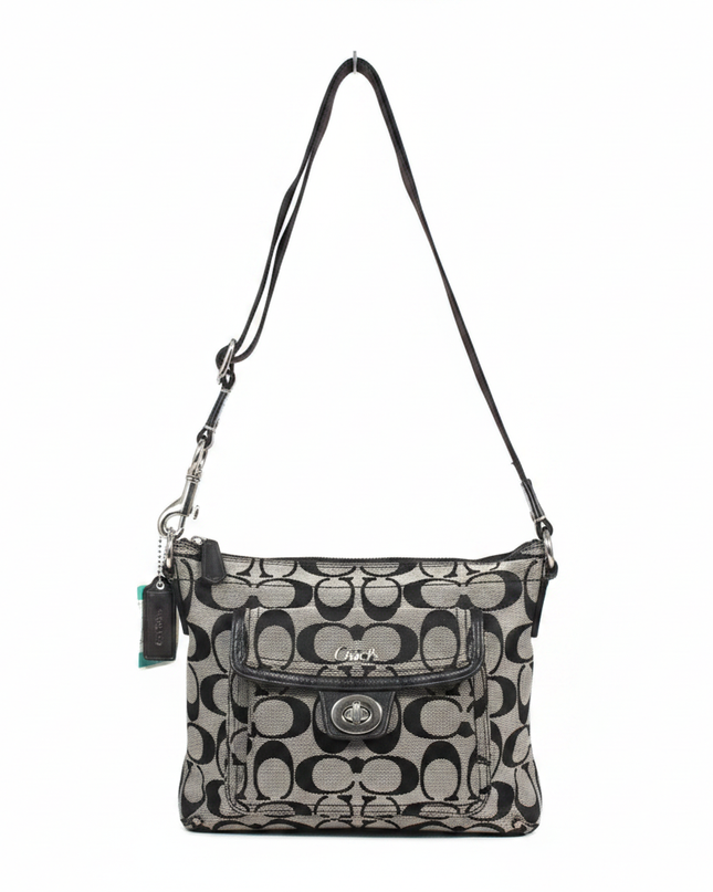 Coach Black Signature Jacquard Crossbody Bag