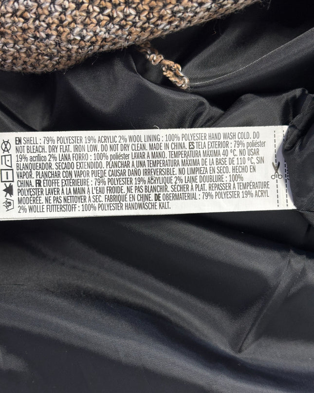 Forever 21 Brown Textured Double-Breasted Winter Coat