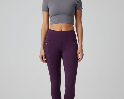 Lululemon Purple Zipper Pocket Fleece Lined Leggings