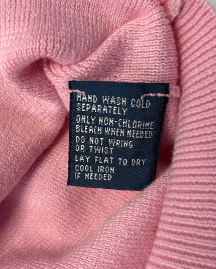 Ralph Lauren Pink V-Neck Pima Cotton Sweater