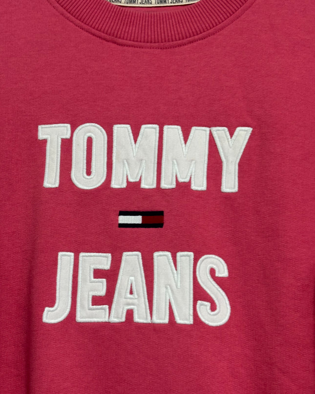 Tommy Jeans Pink Embroidered Logo Longline Sweatshirt