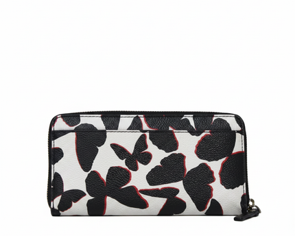 Kate Spade White and Black Butterfly Print Zip-around Wallet